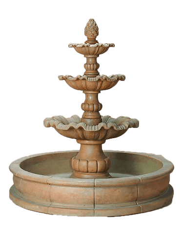 Garda Three Tier Pond Cast Stone Outdoor Garden Fountain Fountain Tuscan